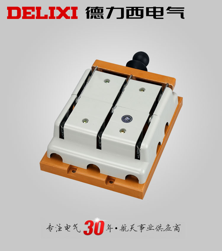 德力西HS11三极双投闸刀带保护罩 额定电流200A/400A 德力西3极双投刀开关 手动操作双电源切换开关 订单产品