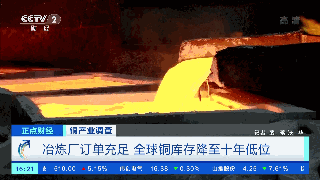 全球铜库存降至十年低位 